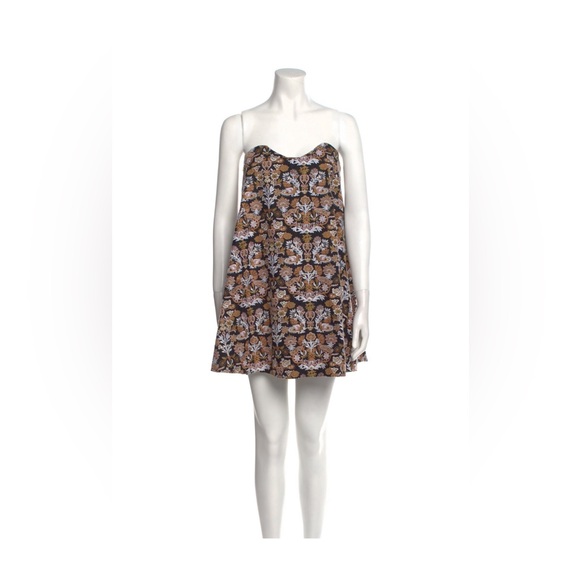 Caroline Constas Printed Brown Mini Dress - Picture 1 of 3
